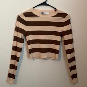Zara Long Sleeve Crop Top